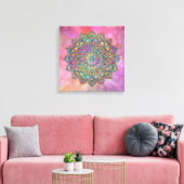 Classy Colorful Mandala India Style 1 Canvas Afdruk (Insitu (Woonkamer))