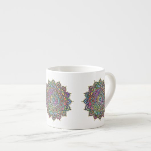 Classy Colorful Mandala India Style 1 Espresso Kop (Voorkant rechts)