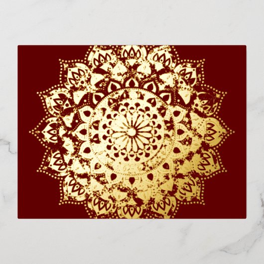 Classy Colorful Mandala India Style 1 Folie Feestdagen Briefkaart (Voorkant)