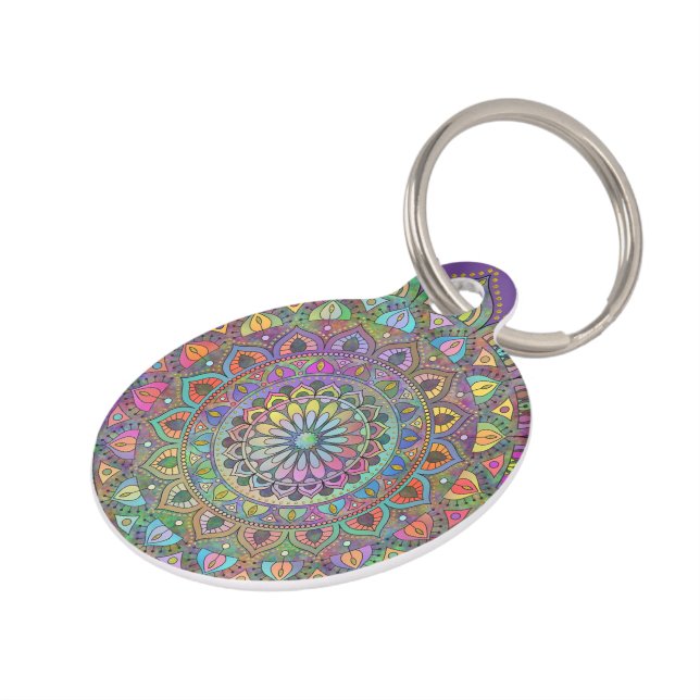 Classy Colorful Mandala India Style 1 Huisdierpenning (Zijkant)
