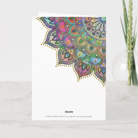 Classy Colorful Mandala India Style 1 Kaart (Achterkant)