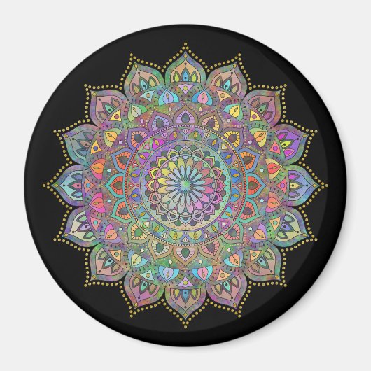 Classy Colorful Mandala India Style 1 Magneet (Voorkant)