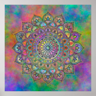 Classy Colorful Mandala India Style 1 Poster