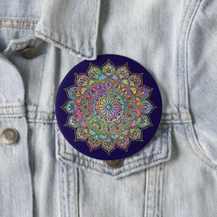 Classy Colorful Mandala India Style 1 Ronde Button 4,0 Cm