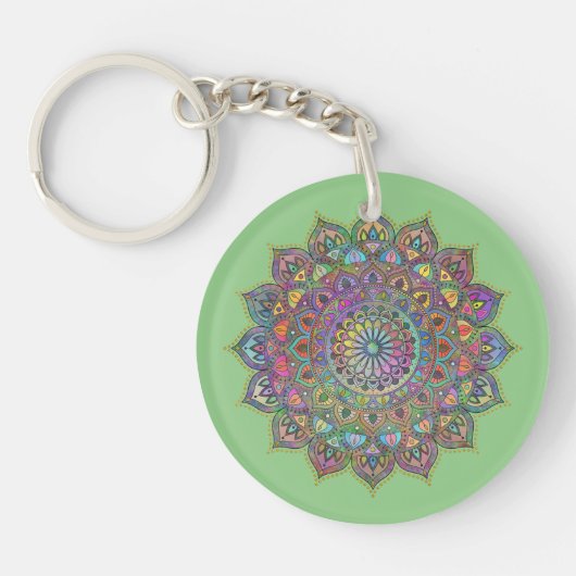 Classy Colorful Mandala India Style 1 Sleutelhanger (Voorkant)