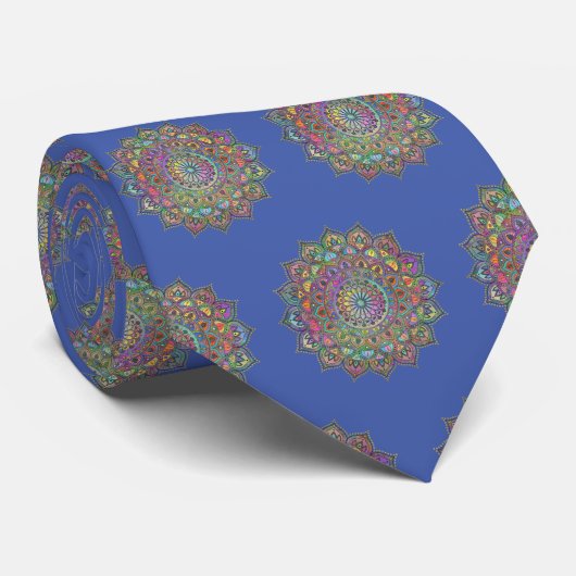 Classy Colorful Mandala India Style 1 Stropdas (Opgerold)