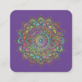 Classy Colorful Mandala India Style 1 Vierkante Visitekaartje (Voorkant)