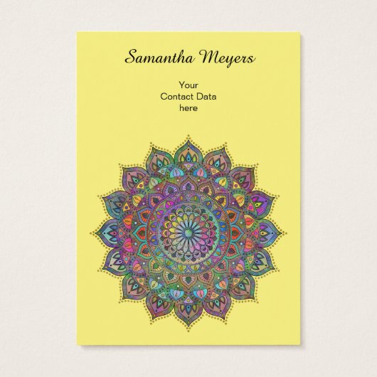 Classy Colorful Mandala India Style 1 Visitekaartje (Achterkant)