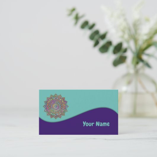 Classy Colorful Mandala India Style 1 Visitekaartje (Staand voorkant)