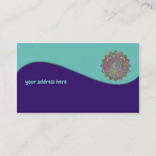 Classy Colorful Mandala India Style 1 Visitekaartje (Achterkant)