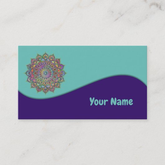 Classy Colorful Mandala India Style 1 Visitekaartje (Voorkant)
