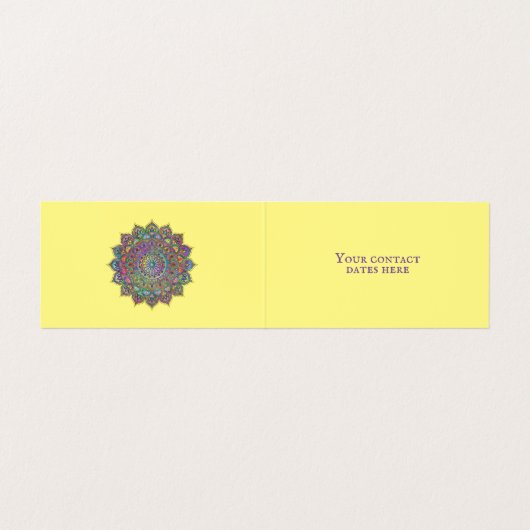 Classy Colorful Mandala India Style 1 Visitekaartje (Binnenkant ongevouwen)