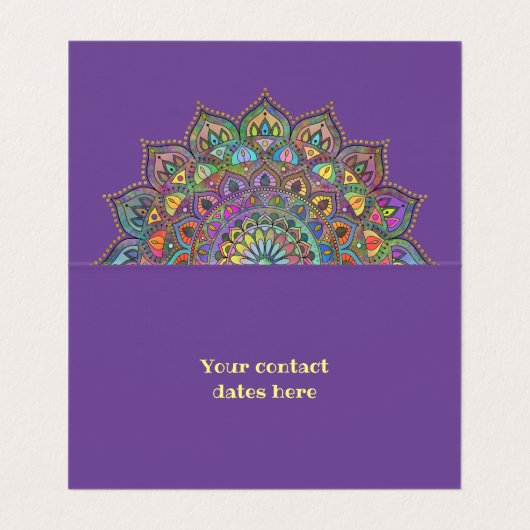Classy Colorful Mandala India Style 1 Visitekaartje (Binnenkant ongevouwen)