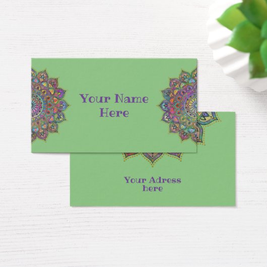 Classy Colorful Mandala India Style 1 Visitekaartje (Bureau)