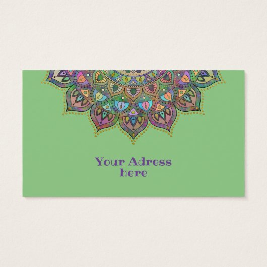 Classy Colorful Mandala India Style 1 Visitekaartje (Achterkant)