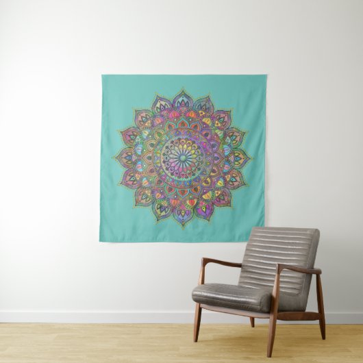 Classy Colorful Mandala India Style 1 Wandkleed (In Situ (horizontaal))