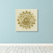 Classy Colorful Mandala India Style 4 Canvas Afdruk (Insitu (Houten vloer))