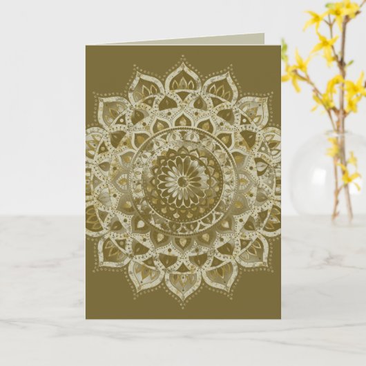 Classy Colorful Mandala India Style 4 Kaart (Gele Bloem)