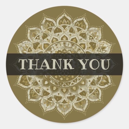 Classy Colorful Mandala India Style 4 Ronde Sticker (Voorkant)