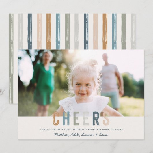 Classy Colorful multi-foto, nieuwe jaren kaart (Voorkant / Achterkant)