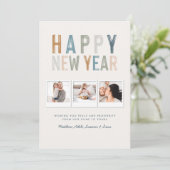 Classy Colorful multi-foto, nieuwe jaren kaart (Staand voorkant)