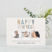 Classy Colorful multi-foto, nieuwe jaren kaart (Staand voorkant)