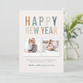 Classy Colorful multi-foto, nieuwe jaren kaart (Staand voorkant)