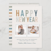 Classy Colorful multi-foto, nieuwe jaren kaart (Voorkant / Achterkant)
