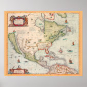 Classy Colorful  Pictorial Map of America Poster (Voorkant)
