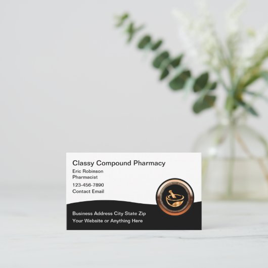 Classy Compound Pharmacy Business Cards Visitekaartje (Staand voorkant)