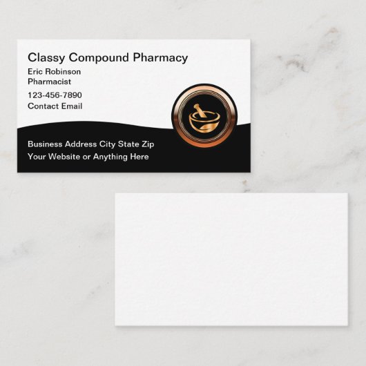 Classy Compound Pharmacy Business Cards Visitekaartje (Voorkant / Achterkant)