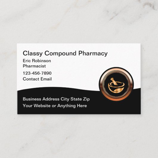 Classy Compound Pharmacy Business Cards Visitekaartje (Voorkant)