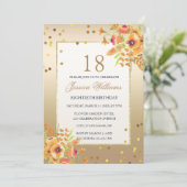 Classy Confetti & Corner Flowers 18e verjaardag Kaart (Staand voorkant)