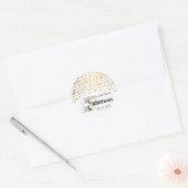 Classy Confetti gouden Stippen Ronde Sticker (Envelop)