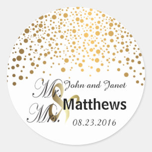 Classy Confetti gouden Stippen Ronde Sticker