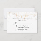 Classy Confetti Stippen Script Wedding RSVP (Voorkant)