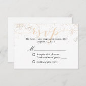 Classy Confetti Stippen Script Wedding RSVP (Voorkant / Achterkant)