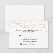 Classy Confetti Stippen Script Wedding RSVP Kaartje (Voorkant / Achterkant)