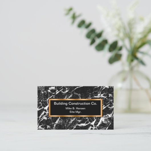 Classy constructie marmeren achtergrond visitekaartje (Staand voorkant)