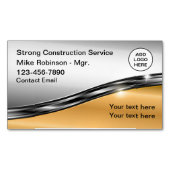 Classy Construction Logo Theme Magnetisch Visitekaartje (Voorkant)