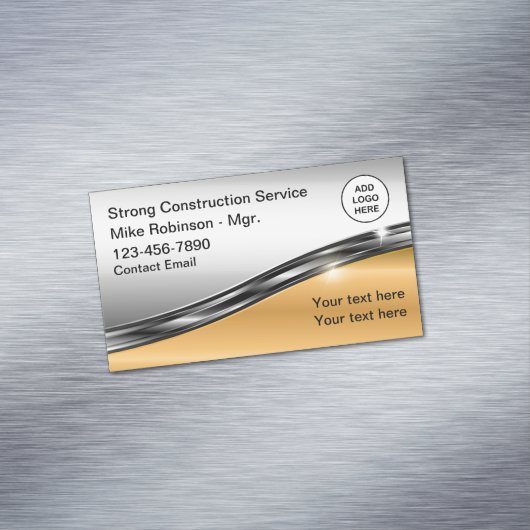 Classy Construction Logo Theme Magnetisch Visitekaartje (Voorbeeld)