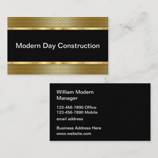 Classy Construction New Business Card Template Visitekaartje (Voorkant / Achterkant)