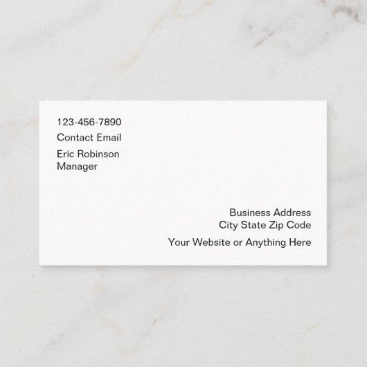 Classy Construction Services Moderne Visitekaartje (Achterkant)