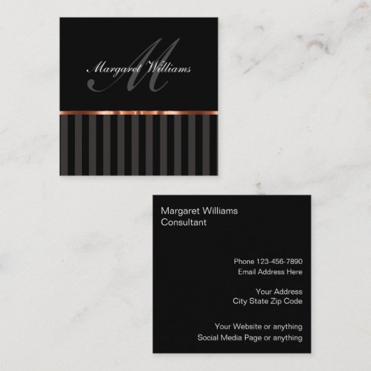 Classy Consultant Professional Vierkante Visitekaartje (Voorkant / Achterkant)