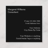 Classy Consultant Professional Vierkante Visitekaartje (Achterkant)