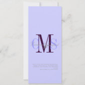Classy + Contemedhedendaags Monogram Weddenschappe Kaart (Achterkant)