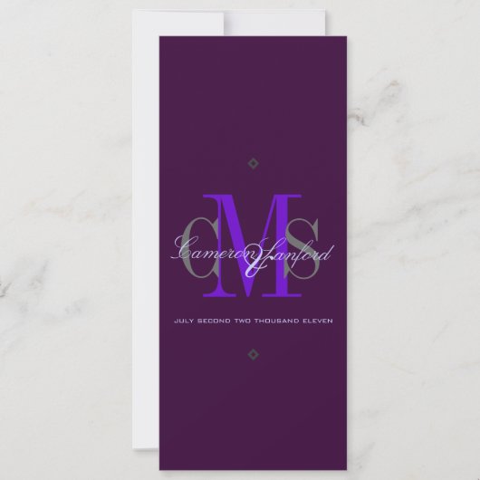 Classy + Contemedhedendaags Monogram Weddenschappe Kaart (Voorkant)