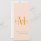 Classy + Contemedhedendaags Monogram Weddenschappe Kaart (Achterkant)