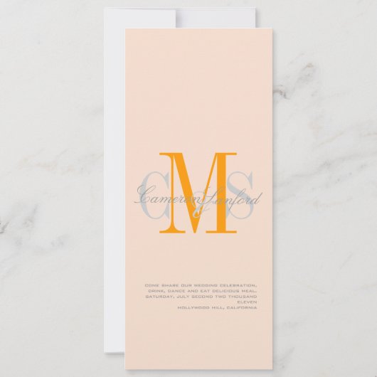 Classy + Contemedhedendaags Monogram Weddenschappe Kaart (Achterkant)