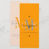 Classy + Contemedhedendaags Monogram Weddenschappe Kaart (Voorkant / Achterkant)